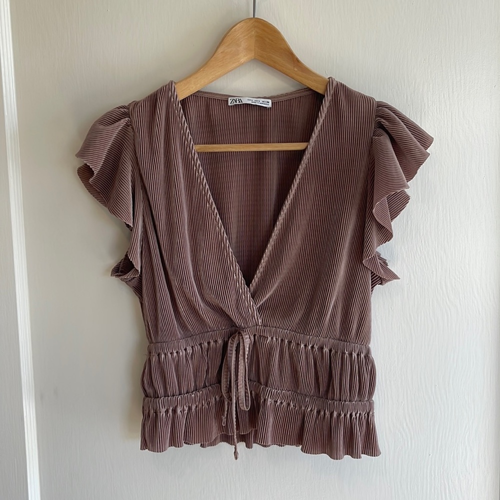 Zara blush blouse